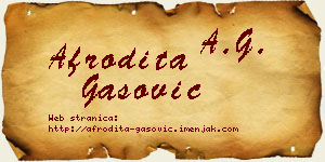 Afrodita Gašović vizit kartica